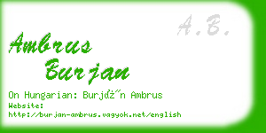 ambrus burjan business card